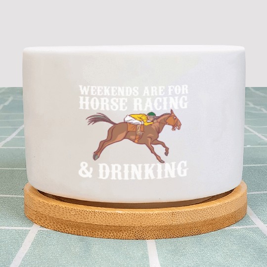 Funny Kentucky derby horse racing jockey Plant Pots