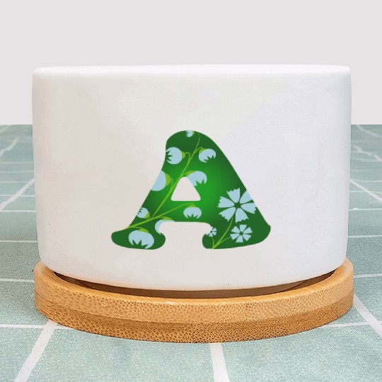 Monogram with capital letter A and bellflowers Plant Pots
