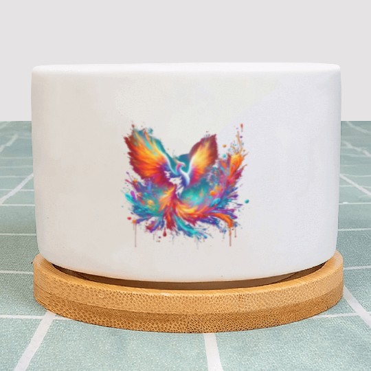 Resurgence of Radiance - Majestic Phoenix Art Plant Pots