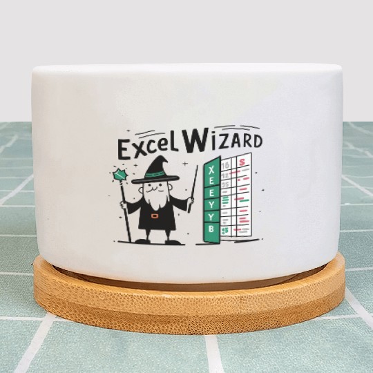 excel wizard funny accountant bookkeepers gift Plant Pots