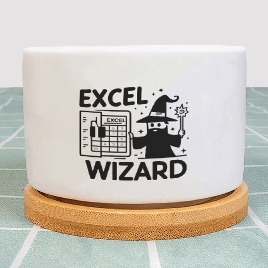 excel wizard funny accountant and bookkeeper gift Plant Pots
