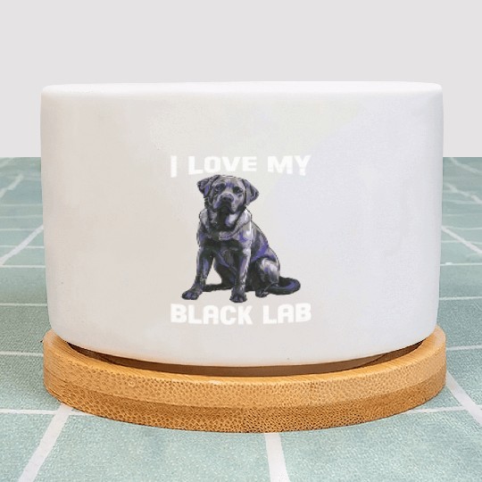 Labrador Lover I LOVE MY BLACK LAB Black Plant Pots