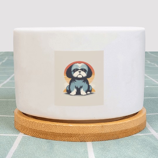 Shih Tzu Dog 1 - Japanese Retro Art Plant Pots
