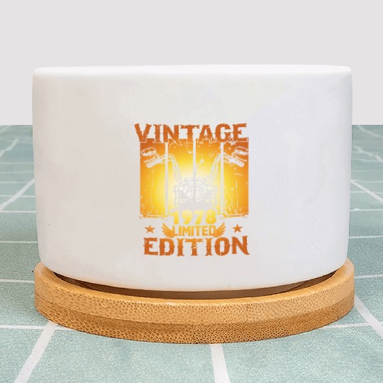 Vintage 1978 Limited Edition, Motorcycle Lover Plant Pots