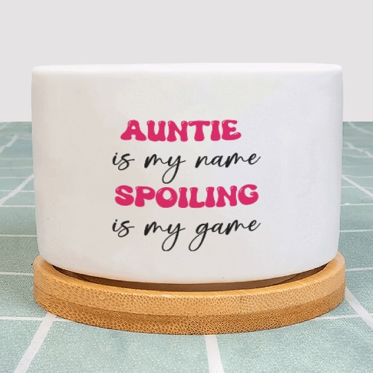 auntie is my name, spoiling is my game/aunt gift Plant Pots