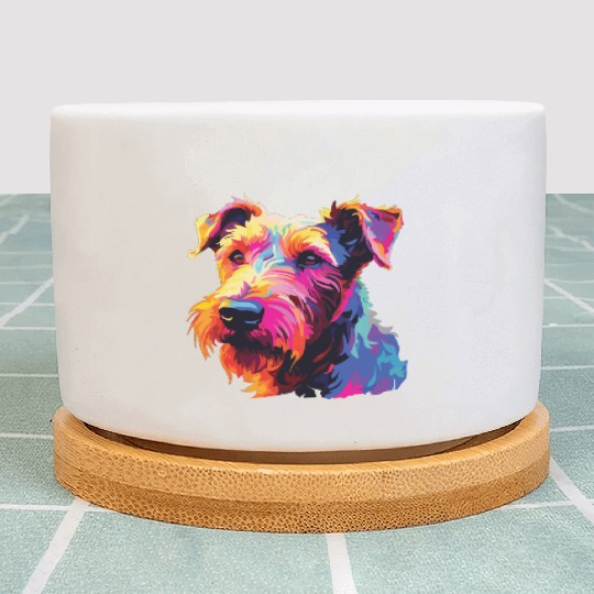 Watercolor Colorful Irish Terrier Plant Pots
