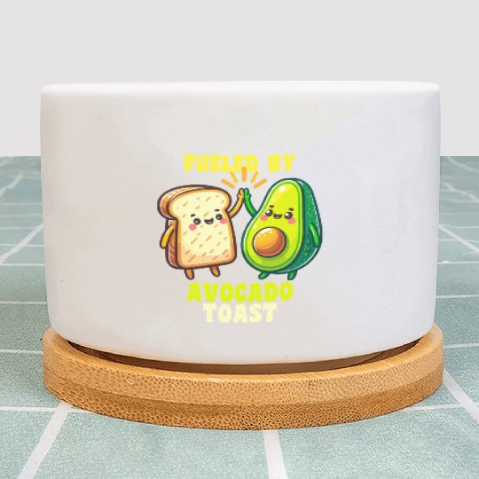Fueled By Avocado Toast Cute Characters Plant Pots