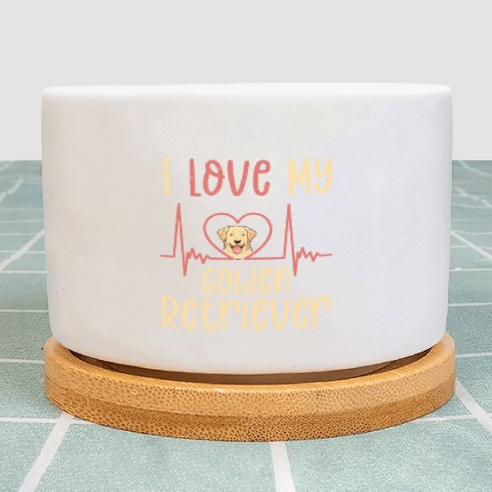 I Love My Golden Retriever Dog Owner Retriever Bre Plant Pots