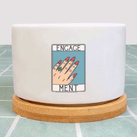 Engagement - Engaged Tarot Card - Wedding Proposal Plant Pots