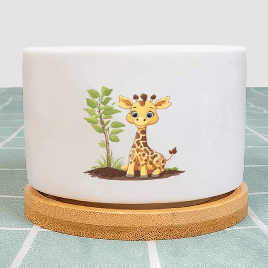 Earth Day Giraffe: Vibrant, Cute Design Plant Pots