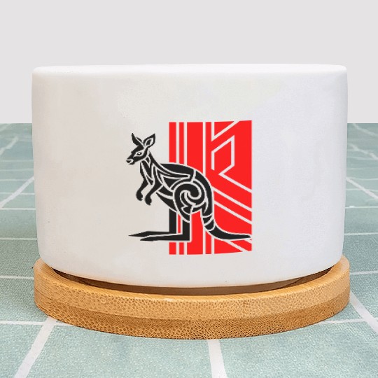Kangaroo Vector Design 3 Colors Plant Pots
