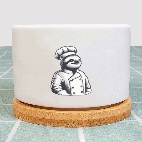 Proud Sloth Chef: Master of the Kitchen Plant Pots