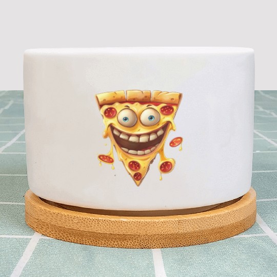 Happy Pepperoni Pizza Slice Plant Pots