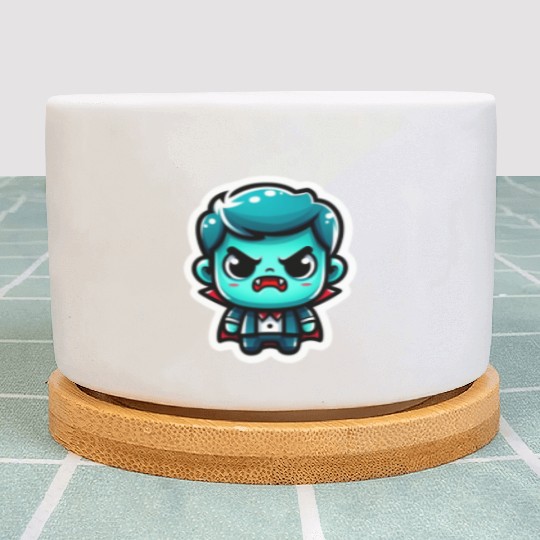 Aquatic Fury: Angry Aqua Vampire Plant Pots