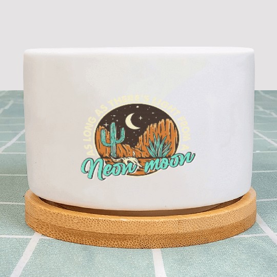 Neon Moon Cactus Country Mountain Western Cow Plant Pots