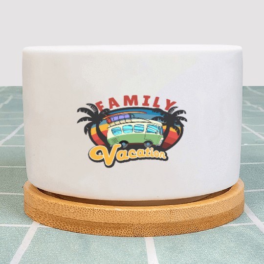 mini bus on a family vacation trip Plant Pots