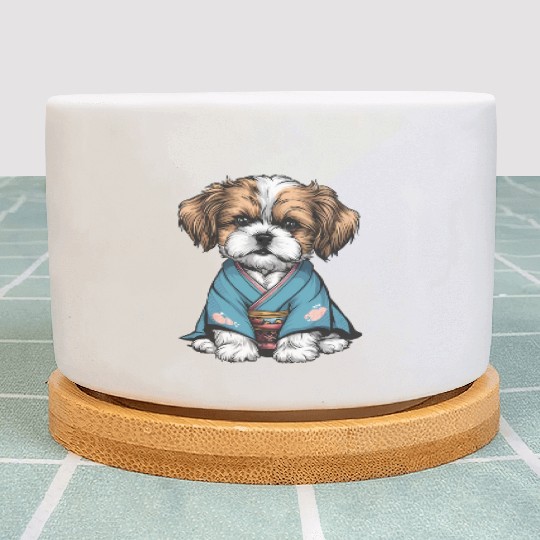 Shih Tzu In Kimono Plant Pots