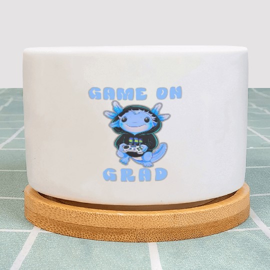 Cute Axolotl Gaming Design Plant Pots