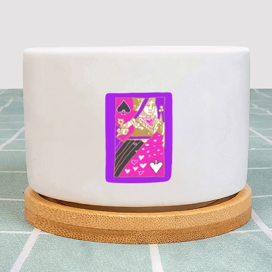 Purple Queen Of Spades Playing Card Plant Pots
