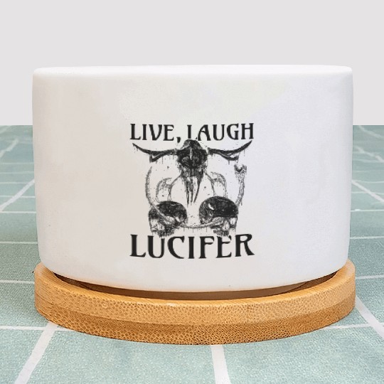 Live Love Lucifer Goth Festival Death Metal Plant Pots