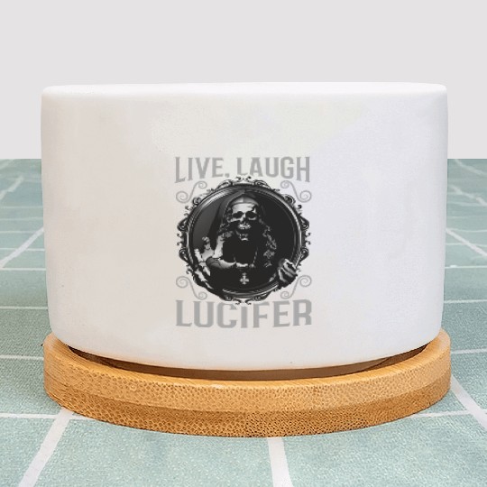 Live Love Lucifer Goth Festival Death Metal Plant Pots