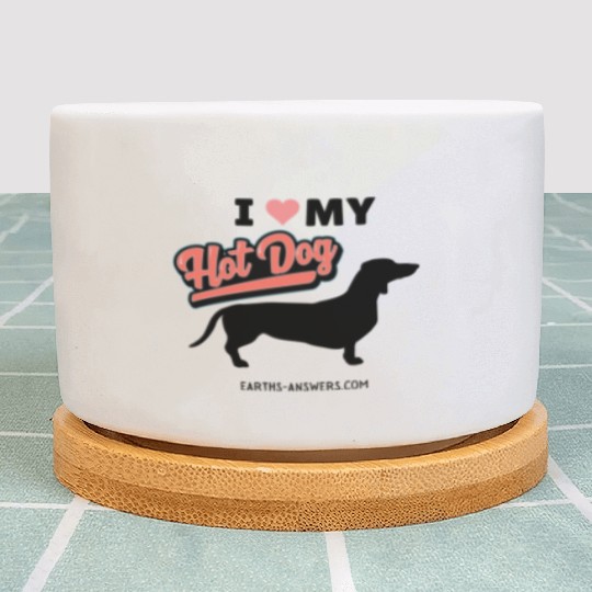 Dachshund Dog Lover Gift Plant Pots Love My Hot Dog