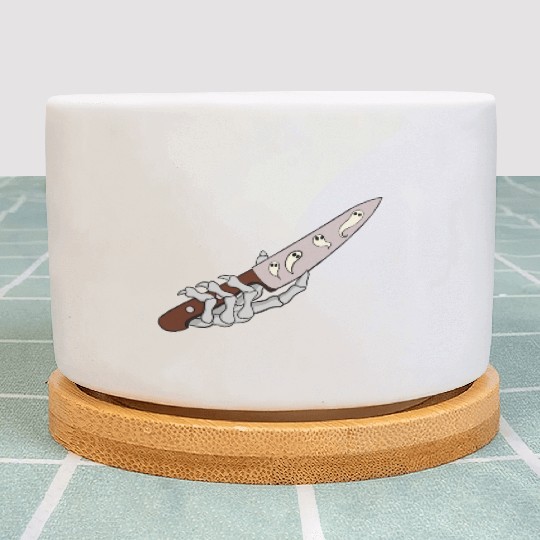 Skeleton Hand with Ghostly Dagger Theme Plant Pots