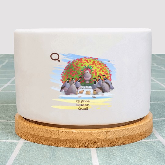 Unique Creative Cute Q Alphabet Quince Queen Quail Plant Pots