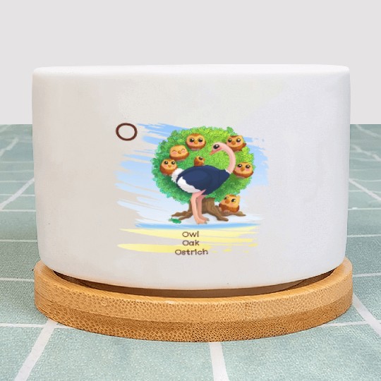 Unique Creative Cute O Alphabet Owl Oak Ostrich Plant Pots