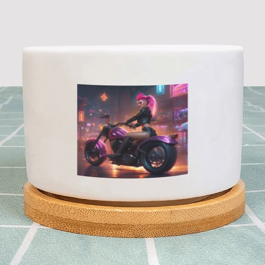 Girl on Bike Plant Pots