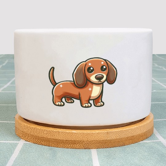 Royal Miniature Dachshund Puppy Odyssey Cartoom Plant Pots