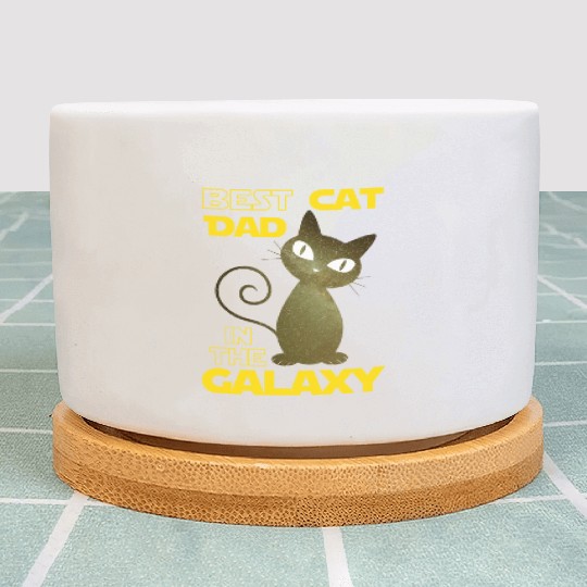 Galaxy Cat Best Cat Dad Plant Pots