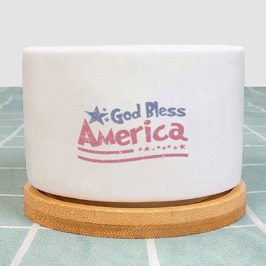 God Bless America Lovers Independence Plant Pots