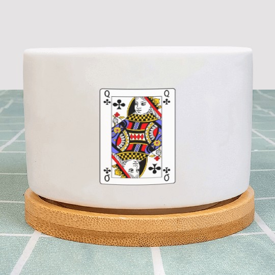 Queen of Clubs Playing Card Plant Pots