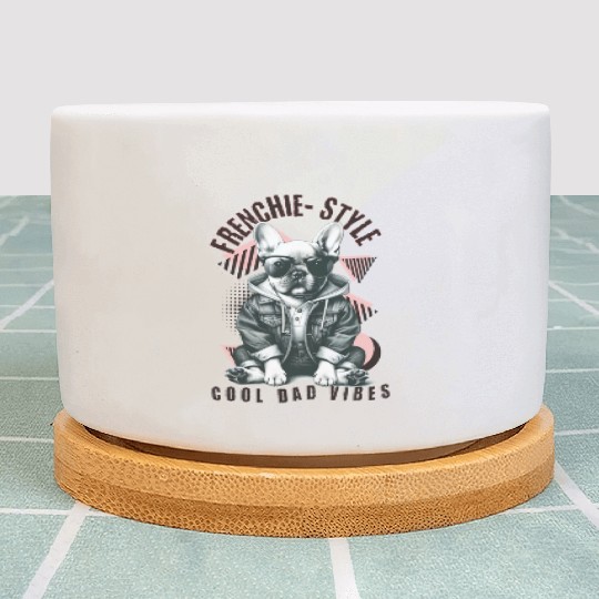Frenchie Dog Dad Vibes : French Bull dog Plant Pots