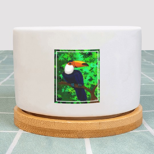 Bird Art Painting Plant Pots