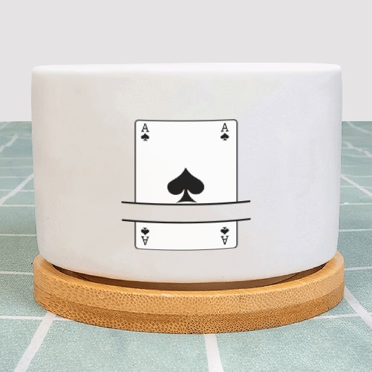 Playing card ace of spades with banner space Plant Pots