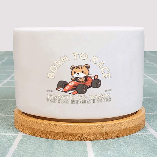 Born To Race Forced To Work Cheetah Plant Pots