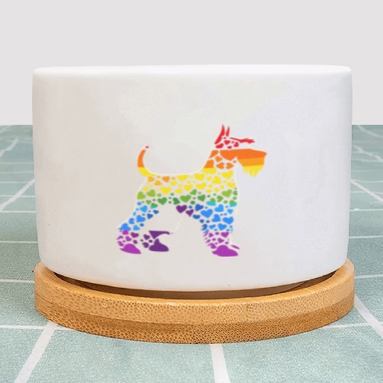 Miniature Schnauzer Rainbow LGBT Gay Pride Lesbian Plant Pots