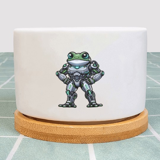 Robot Frog Dabbing Mech Cyborg Cool Plant Pots