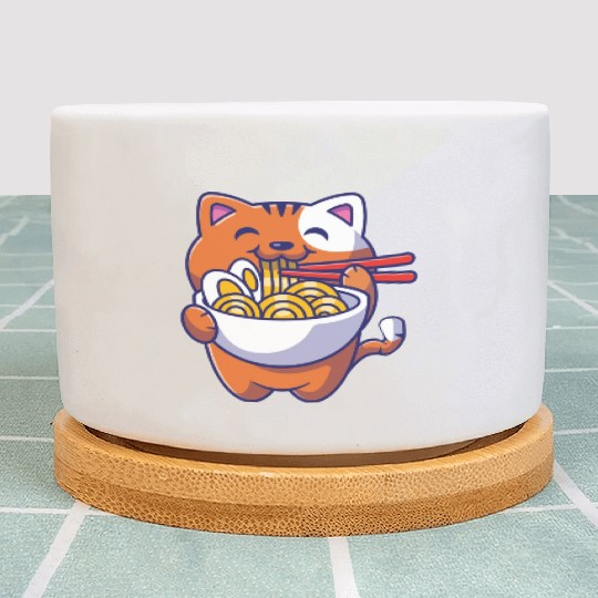 Cat Ramen Noodle Japanese Anime Manga Ramen Kawaii Plant Pots