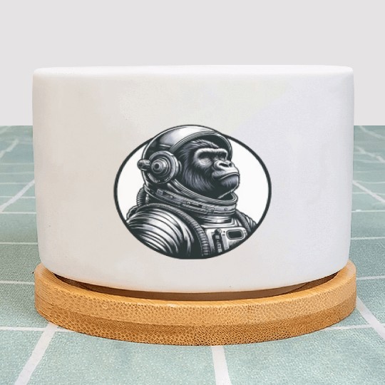 Chimpanzee Astronaut in Space Plant Pots