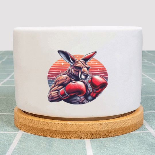 Funny Kickboxing Or Boxing Humor Sport Kangaroo Plant Pots
