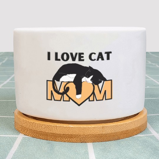 I Love Cat Mom Cats Lover Plant Pots