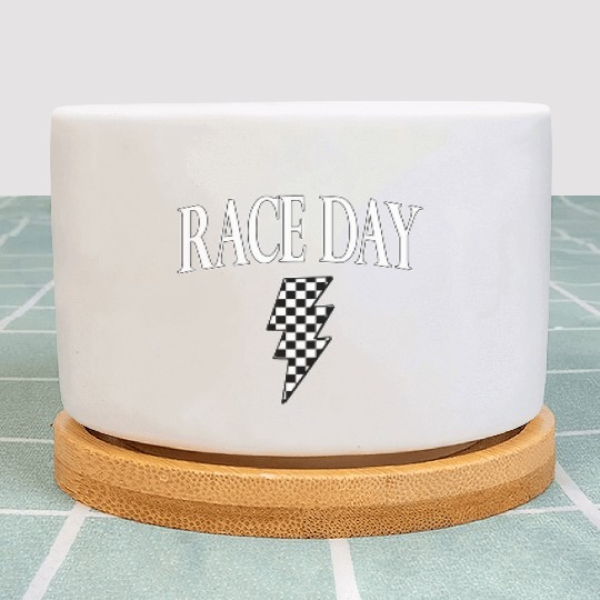Race Day Checkered Plant Pots