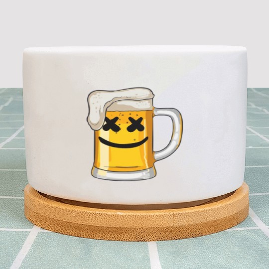X Eyes Beer Drinker Drinking Men's Beerfunny mens Plant Pots