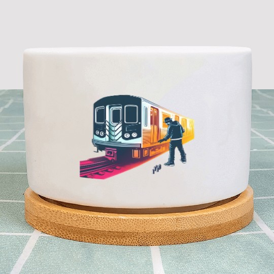 AI Teen at Subway Layup Masked Plant Pots