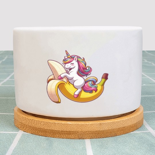 Unicorn on banana Plant Pots