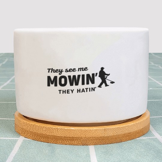 Funny Lawn Mowing For Men Women Lawn Mower Garder Plant Pots