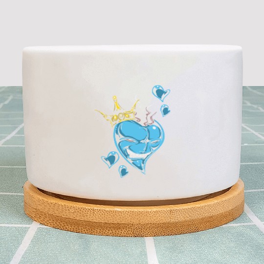 Modern Heart King Crown Card Inspired Artwork Plant Pots
